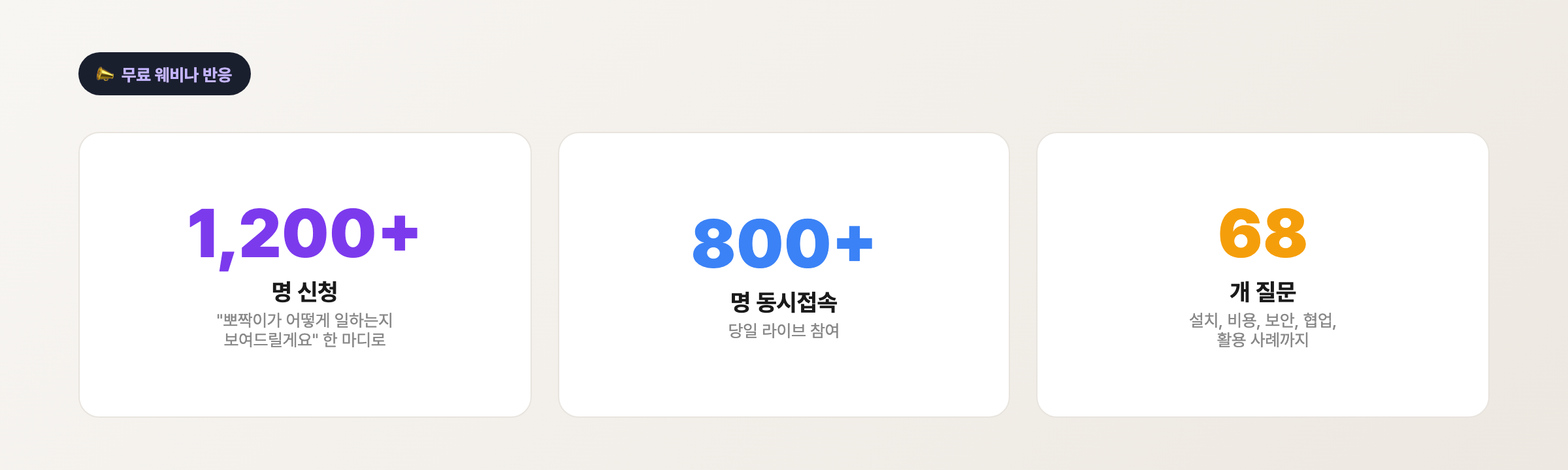 무료 웨비나 반응